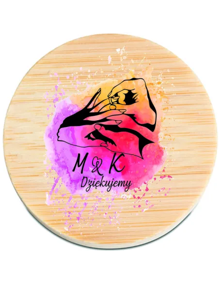 Otwieracz Drewniany z Magnesem Inicjałami Podziękowanie
