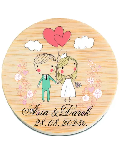 Otwieracz Drewniany Magnes Nadruk Personalizowany Wesele