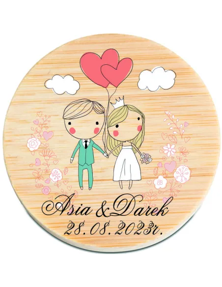 Otwieracz Drewniany Magnes Nadruk Personalizowany Wesele