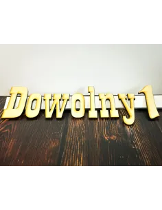 Litery Cyfry Napisy logo 3D Drewniane 10 cm Dowolny Napis