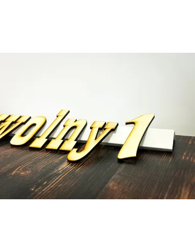 Litery Cyfry Napisy logo 3D Drewniane 10 cm Dowolny Napis