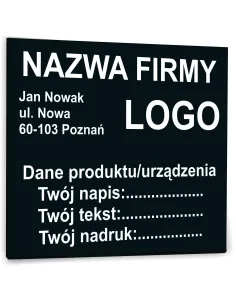Nadruk Tabliczka Znamionowa Firmy z Dibondu 10x10 Twój