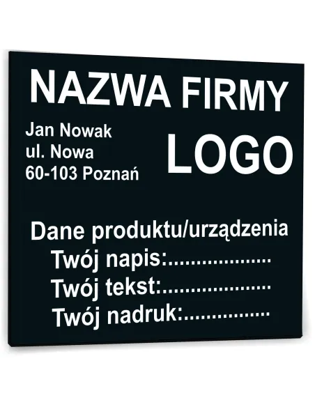 Nadruk Tabliczka Znamionowa Firmy z Dibondu 10x10 Twój
