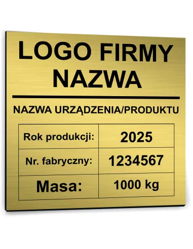 Tabliczka z Nadrukiem z logo 10x10 cm Znamionowa Firmy