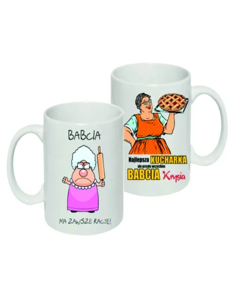 Kubek z Nadrukiem Babci dla Babci Personalizowany Reklamowy