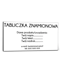 Nadruk Tabliczka Znamionowa Firmy z Dibondu 20x10 cm Twój