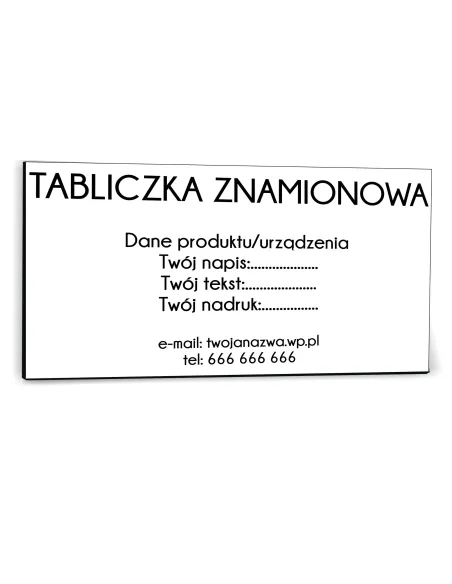 Nadruk Tabliczka Znamionowa Firmy z Dibondu 20x10 cm Twój