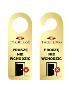 Zawieszka na Drzwi Klamkę Hotelowa Nadrukiem Złota