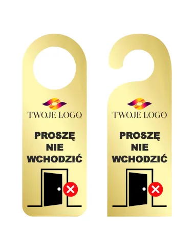 Zawieszka na Drzwi Klamkę Hotelowa Nadrukiem Złota
