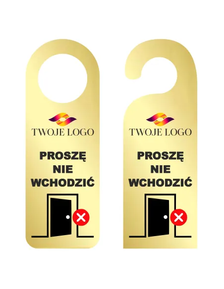 Zawieszka na Drzwi Klamkę Hotelowa Nadrukiem Złota