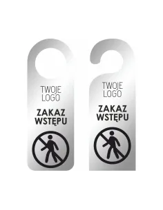 Zawieszka na Drzwi Klamkę Hotelowa z Nadrukiem Srebrna