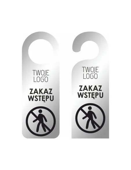 Zawieszka na Drzwi Klamkę Hotelowa z Nadrukiem Srebrna