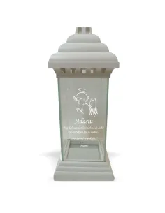 Znicz Lampion z Dedykacją Grawerem Aniołek dla Dziecka