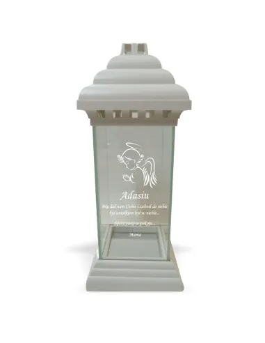 Znicz Lampion z Dedykacją Grawerem Aniołek dla Dziecka