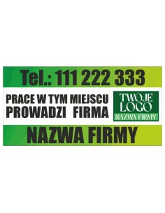 Baner Oczkowany 120x80 Prace Prowadzi Firma Twoje logo