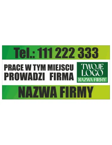 Baner Oczkowany 120x80 Prace Prowadzi Firma Twoje logo