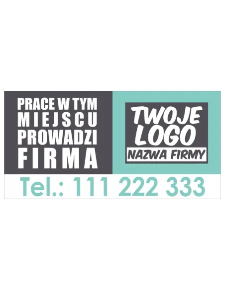 Baner z Nadrukiem z logo dla Firm Reklamowy 300x150 cm