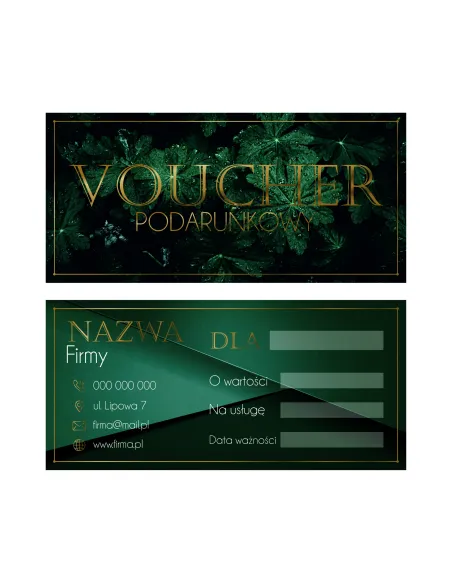 Vouchery Podarunkowe na Zakupy 60 szt Lub Usługi Ciemny