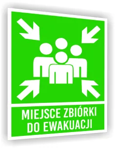 Tabliczka Ewakuacyjna z Nadrukiem 20x15 Miejsce Zbiórki