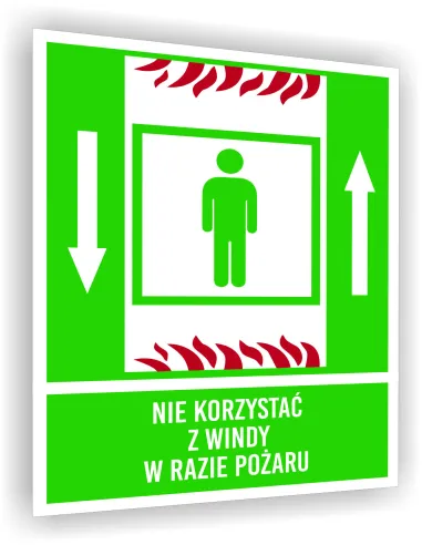 Tabliczka 20x15 Ewakuacyjna Nadrukiem Zakaz Korzystania