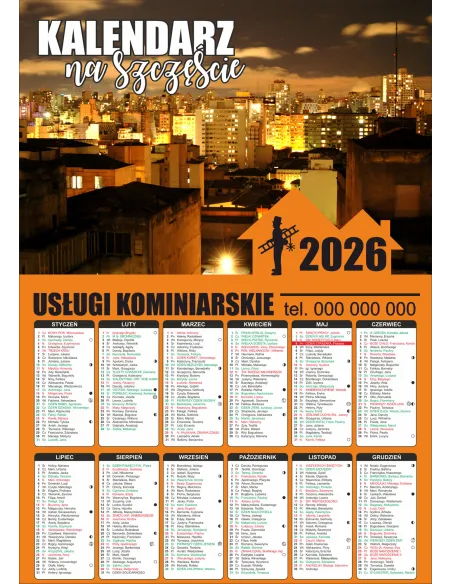 Kalendarz Kominiarski Kalendarz Kominiarza 2026 300 szt