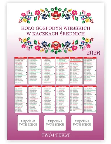 Kalendarz KGW Koło Gospodyń Wiejskich 2026 300 szt Różne