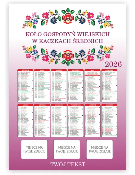 Kalendarz KGW Koło Gospodyń Wiejskich 2026 300 szt Różne