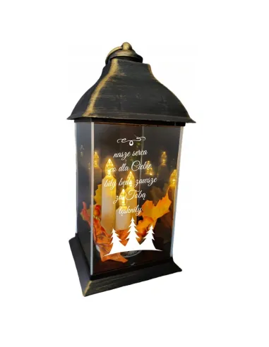 Znicz Lampion Stroik Grawerem Świąteczny LED Personalizowany