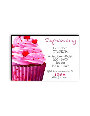 Tabliczka Dibond Godziny Otwarcia logo Twoja Nazwa 30x20