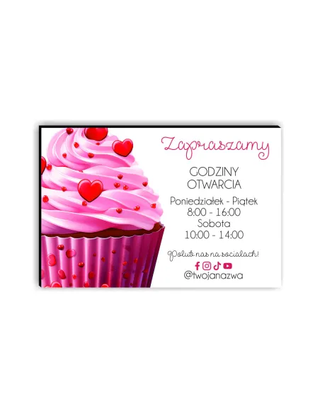 Tabliczka Dibond Godziny Otwarcia logo Twoja Nazwa 30x20