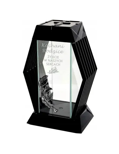 Nowoczesny Znicz z Grawerem Personalizowany Twój Napis