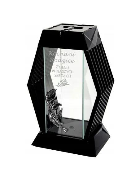 Nowoczesny Znicz z Grawerem Personalizowany Twój Napis