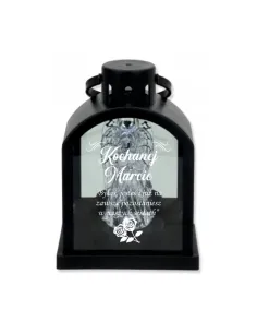 Latarenka LED Znicz Czarny z Grawerem Personalizowany