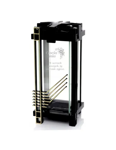 Nowoczesny Znicz Czarny z Personalizowanym Grawerem Twój