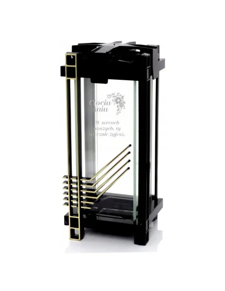 Nowoczesny Znicz Czarny z Personalizowanym Grawerem Twój