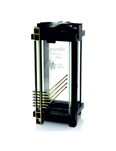 Elegancki Nowoczesny Znicz Czarny Personalizowany Grawer