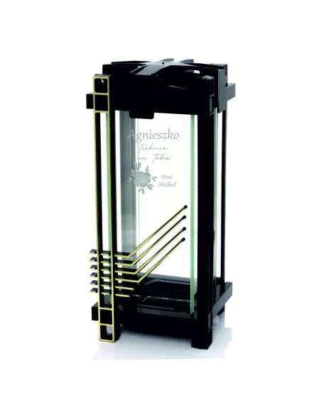 Elegancki Nowoczesny Znicz Czarny Personalizowany Grawer