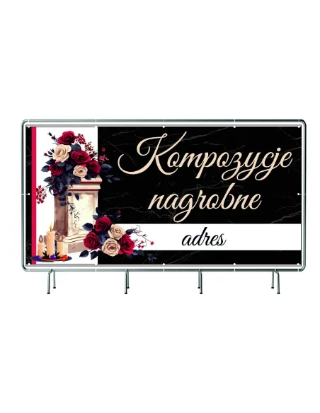 Reklamowy Baner Oczkowany 100x50 cm Kompozycje Nagrobne