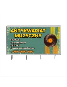 Baner Reklamowy Oczkowany 200x100 Antykwariat Muzyczny