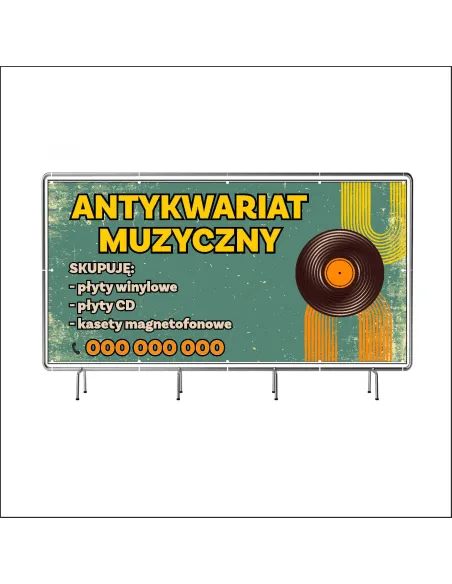 Baner Reklamowy Oczkowany 200x100 Antykwariat Muzyczny