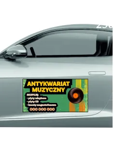 Reklama Magnetyczna na Samochód Magnes 60x30 Antywariat