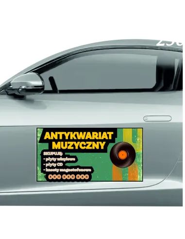 Reklama Magnetyczna na Samochód Magnes 60x30 Antywariat