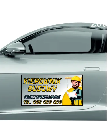 Reklama Magnetyczna – Na Samochód Magnes 60x30 Kierownik