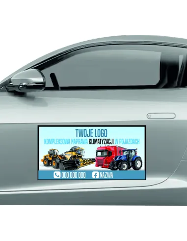 Reklama Magnetyczna na Samochód Magnes 60x30 Kompleksowa