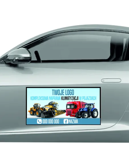 Reklama Magnetyczna na Samochód Magnes 60x30 Kompleksowa