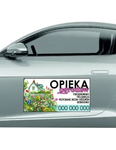 Magnes na Samochód Reklama Magnetyczna 60x30 cm Opieka