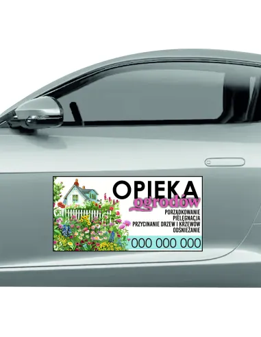 Magnes na Samochód Reklama Magnetyczna 60x30 cm Opieka