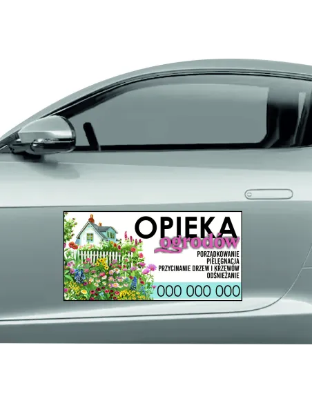 Magnes na Samochód Reklama Magnetyczna 60x30 cm Opieka