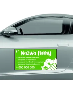 Reklama Magnetyczna na Samochód Magnes 60x30 Sprzątanie