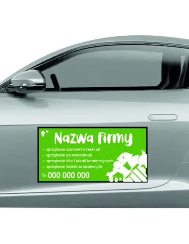 Reklama Magnetyczna na Samochód Magnes 60x30 Sprzątanie